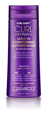 GIOVANNI Curl Habit Curl Defining Leave-In Conditioning & Styling Elixir - For All Curl Types, Vegan, Cruelty Free - 8.5 oz - görsel 2