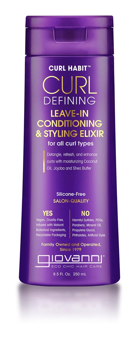 GIOVANNI Curl Habit Curl Defining Leave-In Conditioning & Styling Elixir - For All Curl Types, Vegan, Cruelty Free - 8.5 oz - görsel 1