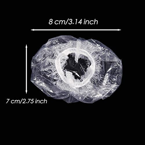 GOUWEIBA 100 Pack Clear Disposable Ear Protectors - Waterproof Ear Cover Caps for Hair Dye, Shower, Bathing, Spa, Salon, Home, Hotel Avelisse