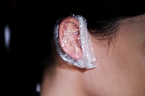 GOUWEIBA 100 Pack Clear Disposable Ear Protectors - Waterproof Ear Cover Caps for Hair Dye, Shower, Bathing, Spa, Salon, Home, Hotel Avelisse