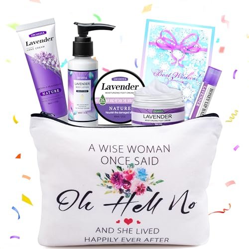 Lavender Self Care Gifts for Women - Travel Size Toiletries Kit for Best Friends, Sister, Mom, Teacher, Grandma - Birthday Christmas Gift Set - görsel 1