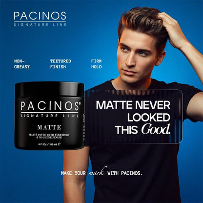 Pacinos DRYFI No-Shine Matte Paste – Matte Finish Styling Paste for Men (4 Fl Oz) Avelisse