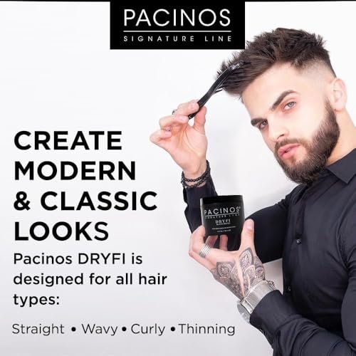 Pacinos DRYFI No-Shine Matte Paste – Matte Finish Styling Paste for Men (4 Fl Oz) Avelisse