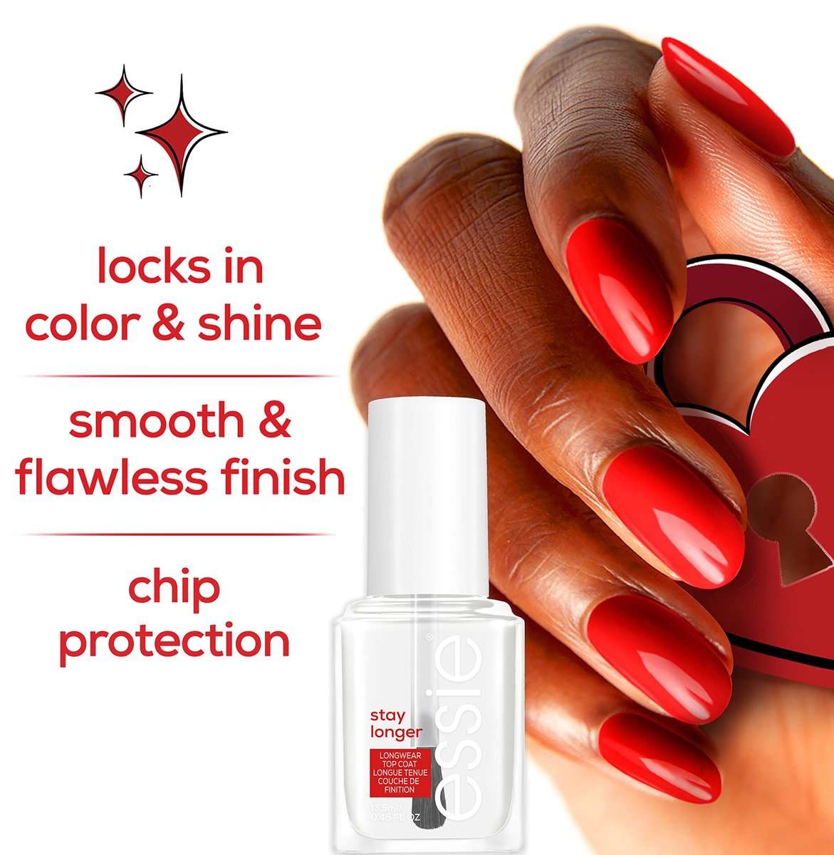 essie Nail Care Salon-Quality Longwear Top Coat – 8-Free Vegan Formula, 0.46 fl oz - görsel 4