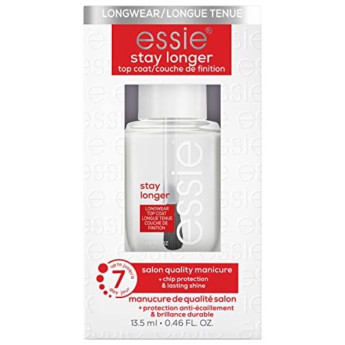 essie Nail Care Salon-Quality Longwear Top Coat – 8-Free Vegan Formula, 0.46 fl oz - görsel 1