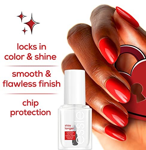 essie Nail Care Salon-Quality Longwear Top Coat – 8-Free Vegan Formula, 0.46 fl oz - görsel 3