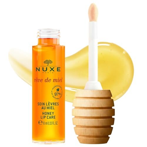 NUXE Rêve de Miel Honey Lip Gloss with Vitamin E and Lavender – Moisturizing Shiny Lips, 97% Natural, 0.33 Fl Oz Avelisse