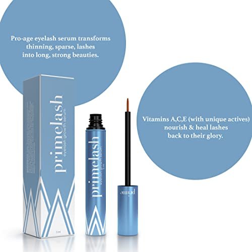 PrimeLash Growth Serum for Women Over 50 – Grow More Lashes, Thick, Strong, Lifted – Vitamin Infused, Safe for Sensitive Eyes, 0.1 Fl Oz Avelisse