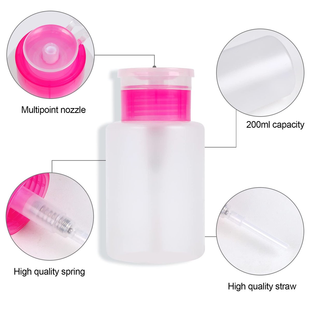 400 Pieces Nail Cotton Pads & Pull-Down Pump Dispenser Bottle – Super Absorbent Soft Non-Woven Eyelash Glue Wipes & Nail Polish Dehumidifier (Pink) - görsel 5