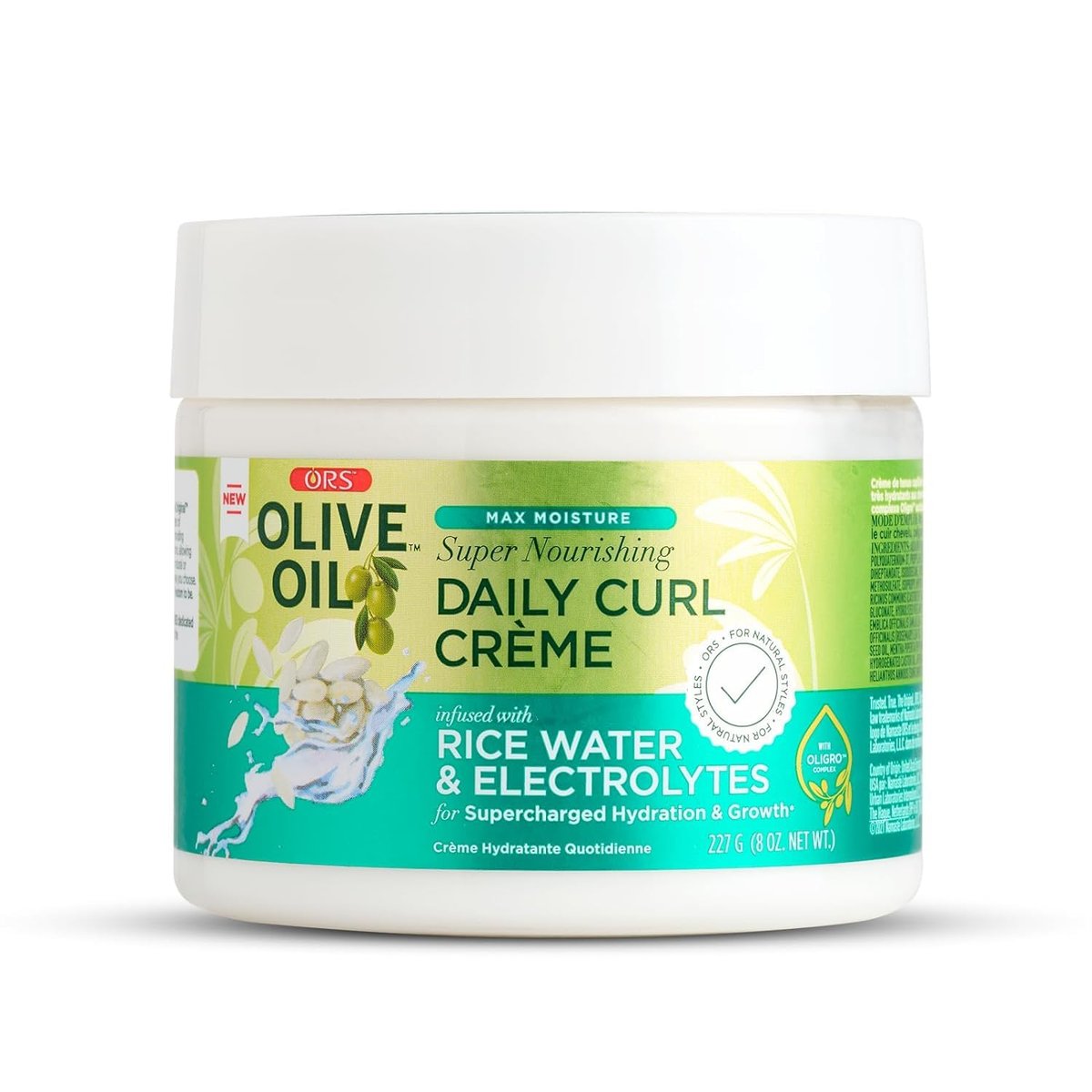ORS Olive Oil Max Moisture Super Nourishing Daily Curl Crème with Rice Water & Electrolytes for Hydration & Growth (8 oz) - görsel 2