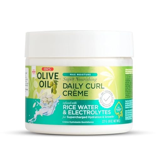 ORS Olive Oil Max Moisture Super Nourishing Daily Curl Crème with Rice Water & Electrolytes for Hydration & Growth (8 oz) - görsel 1