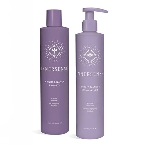 Innersense Organic Beauty Natural Bright + Balanced Purple Toning Shampoo & Conditioner Value Duo | Non-Toxic, Cruelty-Free, Vegan Haircare (10 fl oz each) Avelisse