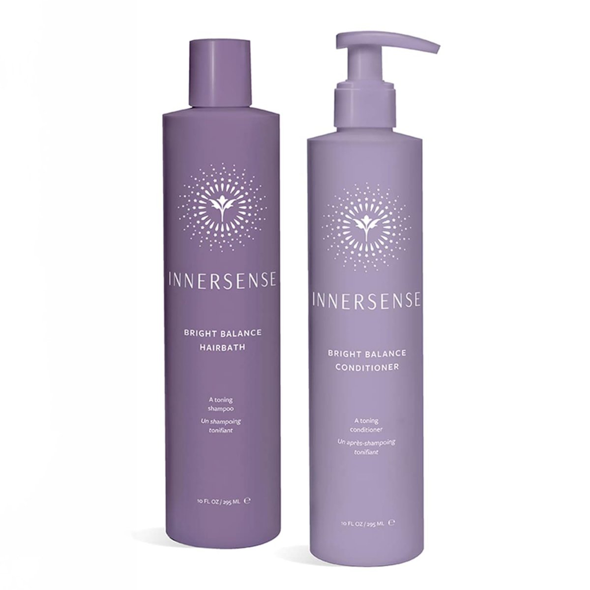 Innersense Organic Beauty Natural Bright + Balanced Purple Toning Shampoo & Conditioner Value Duo | Non-Toxic, Cruelty-Free, Vegan Haircare (10 fl oz each) Avelisse