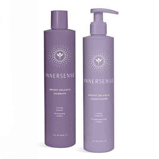 Innersense Organic Beauty Natural Bright + Balanced Purple Toning Shampoo & Conditioner Value Duo | Non-Toxic, Cruelty-Free, Vegan Haircare (10 fl oz each) Avelisse