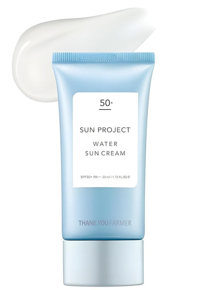 THANKYOU FARMER Sun Project Water Sun Cream 1.75 Fl Oz (50ml) - Lightweight Hydrating Sunscreen Avelisse