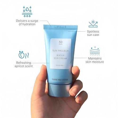 THANKYOU FARMER Sun Project Water Sun Cream 1.75 Fl Oz (50ml) - Lightweight Hydrating Sunscreen Avelisse
