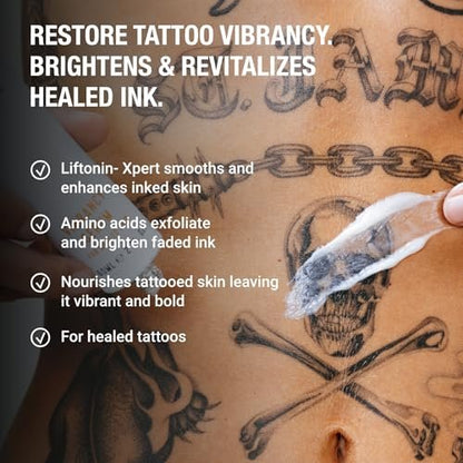 Stories & Ink Tattoo Care Vibrancy Serum – Brightening Treatment for Healed Tattoos, Restores Faded Ink Color, Lightweight Hydrating Aftercare, 60 mL (2 Fl Oz) Avelisse