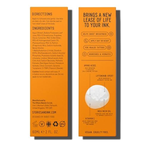 Stories & Ink Tattoo Care Vibrancy Serum – Brightening Treatment for Healed Tattoos, Restores Faded Ink Color, Lightweight Hydrating Aftercare, 60 mL (2 Fl Oz) Avelisse