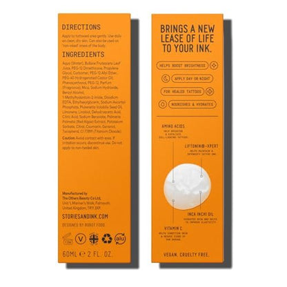 Stories & Ink Tattoo Care Vibrancy Serum – Brightening Treatment for Healed Tattoos, Restores Faded Ink Color, Lightweight Hydrating Aftercare, 60 mL (2 Fl Oz) Avelisse