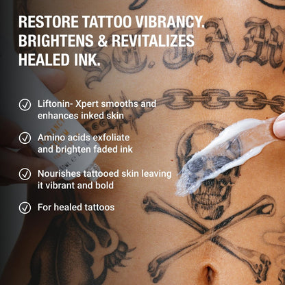 Stories & Ink Tattoo Care Vibrancy Serum – Brightening Treatment for Healed Tattoos, Restores Faded Ink Color, Lightweight Hydrating Aftercare, 60 mL (2 Fl Oz) Avelisse