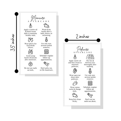 Manicure and Pedicure Aftercare Client Instruction Cards - 50 Pack, 2x3.5" Minimalist Design for Nail Salons - görsel 4