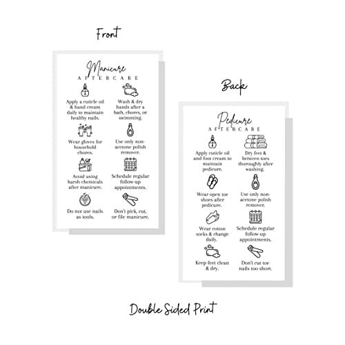 Manicure and Pedicure Aftercare Client Instruction Cards - 50 Pack, 2x3.5" Minimalist Design for Nail Salons - görsel 6