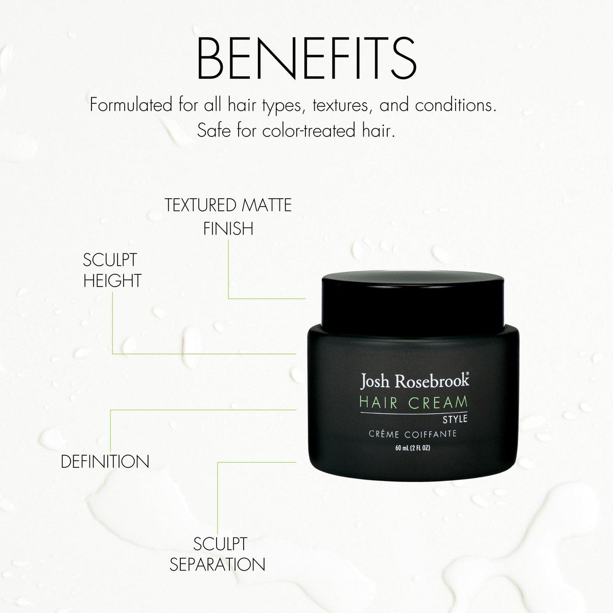 Josh Rosebrook Hair Cream - Natural Styling Cream for Height, Separation & Texture | 60 mL (2 oz) - görsel 7