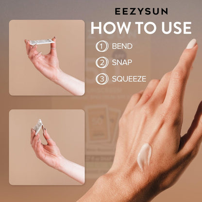 EEZYSUN Mineral Sunscreen SPF 50 Travel Size, 10 Snap Packets x 0.27 fl oz - Non-Greasy, Weightless, Sweat-Resistant, Reef-Safe Mineral Based Sunscreen for Face, Body with Aloe Vera - All Skin Types Avelisse