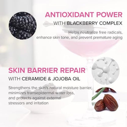 Mary&May Vegan Blackberry Cream Essence - Shake-to-Mix Dual-Phase Milky Toner, Ceramide + Blue Lotus Water, Barrier Support for Dry/Sensitive Skin, Unscented & Alcohol Free, 140ml