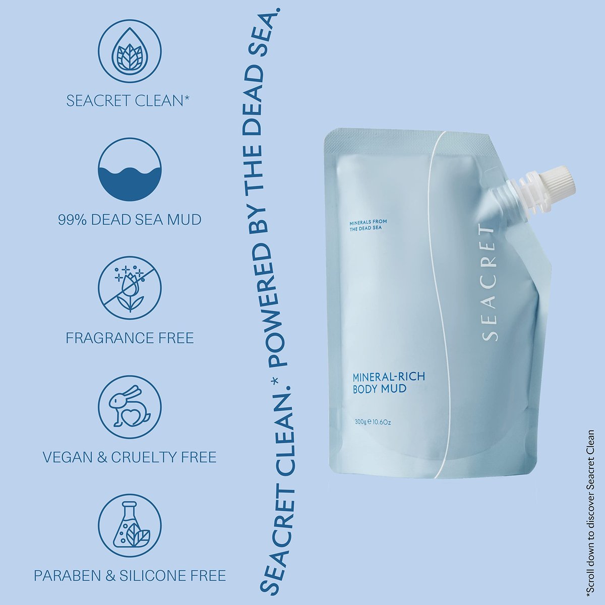 SEACRET Minerals Dead Sea Mud - Mineral Rich Body Mud Treatment 10.6 oz (313 g) - Removes Excess Oil & Dead Skin Cells - görsel 5