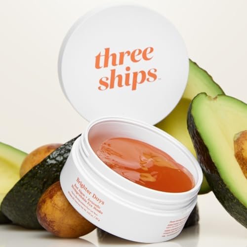 Three Ships Brighter Days Red Algae + Avocado Eye Masks – Depuff, Hydrate, Refresh Under Eye Skin – Vegan, Cruelty-Free, Paraben-Free, Sensitive Skin Safe (30 Sets) Avelisse