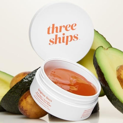 Three Ships Brighter Days Red Algae + Avocado Eye Masks – Depuff, Hydrate, Refresh Under Eye Skin – Vegan, Cruelty-Free, Paraben-Free, Sensitive Skin Safe (30 Sets) Avelisse