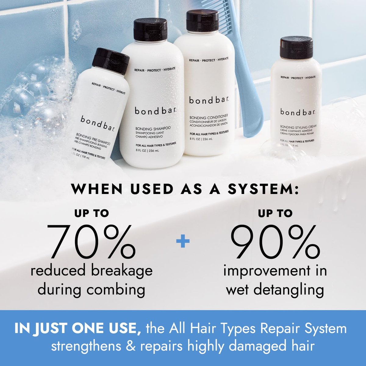 Bondbar Styling Cream for Damaged Hair - Smooths, Strengthens, Repairs All Hair Types & Textures - Vegan & Cruelty-Free (4 Fl Oz) - görsel 9