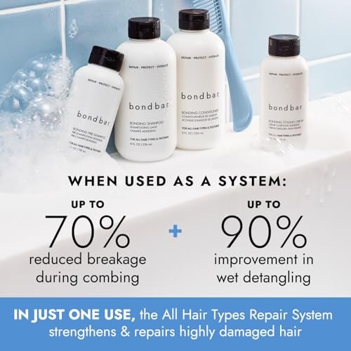 Bondbar PreShampoo Repair Treatment for Damaged Hair – Reduces Breakage & Frizz, Moisturizes & Adds Shine, Strengthens All Hair Types & Textures, Vegan & Cruelty-Free (4 Fl Oz) - görsel 8