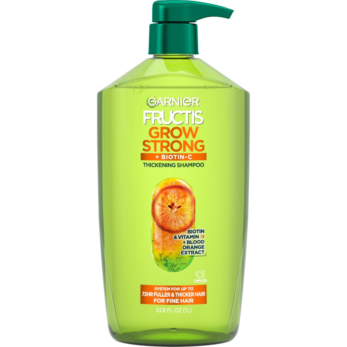 Garnier Fructis Grow Strong Thickening Shampoo for Fine Hair, Biotin-C, 33.8 Fl Oz - görsel 1