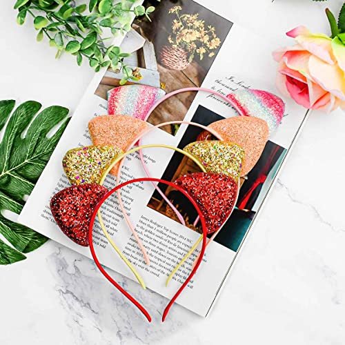 12 Pack Glitter Headbands with Sequin Cat Ears for Girls and Women - Cute Hair Accessories for Daily Wear and Party Decoration (Multicolor) - görsel 14