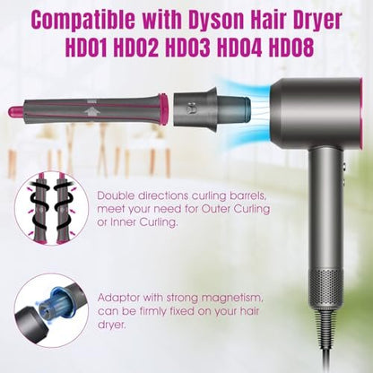 1.2 Inch/30MM Long Hair Curling Iron Barrels for Dyson Airwrap HS01 HS05 – Attachment Parts Hair Tool with Adaptor for Dyson Hair Dryer Converting to Airwrap Styler (1 Pair) Avelisse