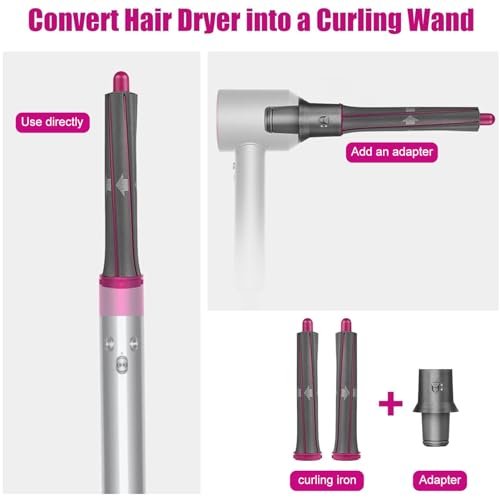 1.2 Inch/30MM Long Hair Curling Iron Barrels for Dyson Airwrap HS01 HS05 – Attachment Parts Hair Tool with Adaptor for Dyson Hair Dryer Converting to Airwrap Styler (1 Pair) Avelisse
