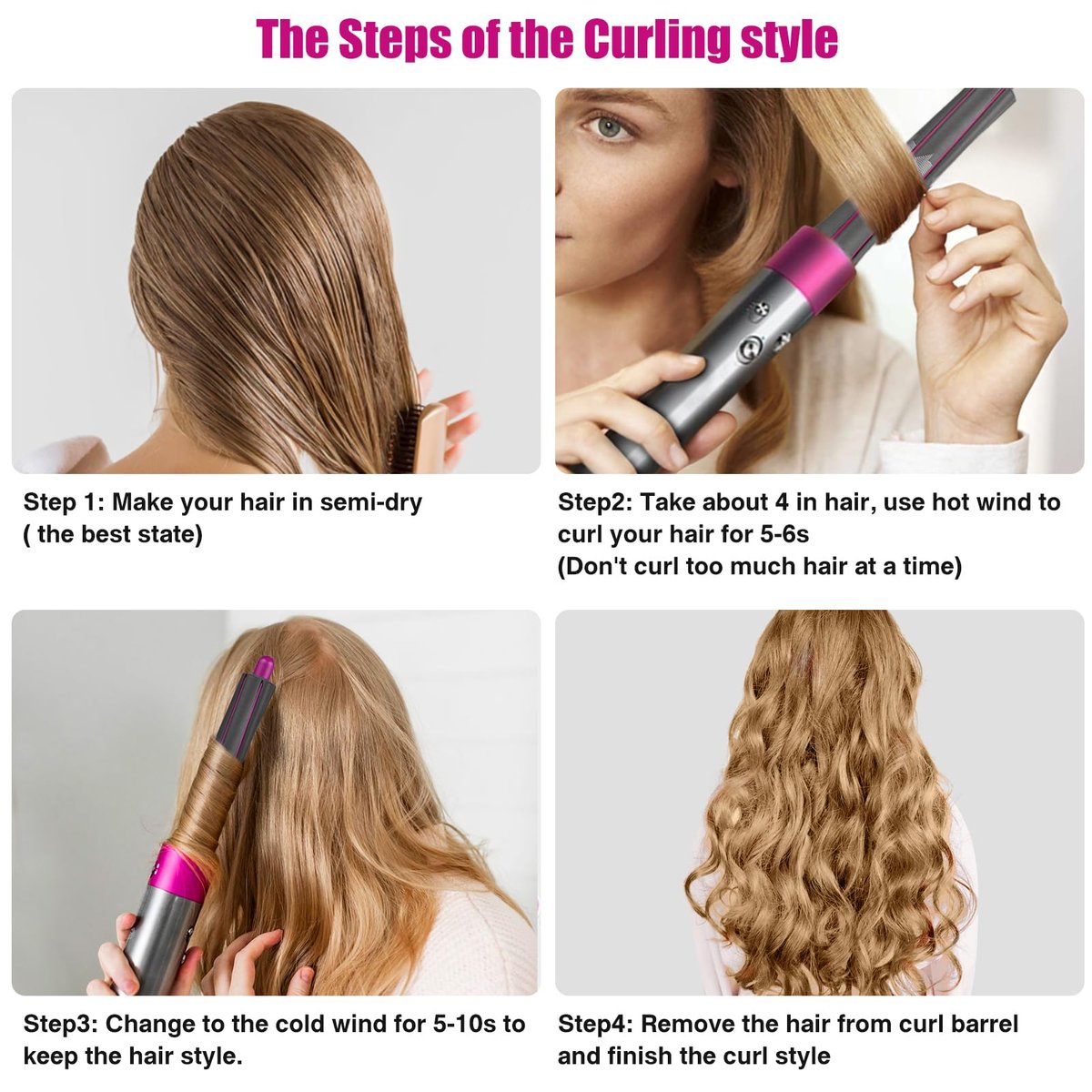 1.2 Inch/30MM Long Hair Curling Iron Barrels for Dyson Airwrap HS01 HS05 – Attachment Parts Hair Tool with Adaptor for Dyson Hair Dryer Converting to Airwrap Styler (1 Pair) Avelisse