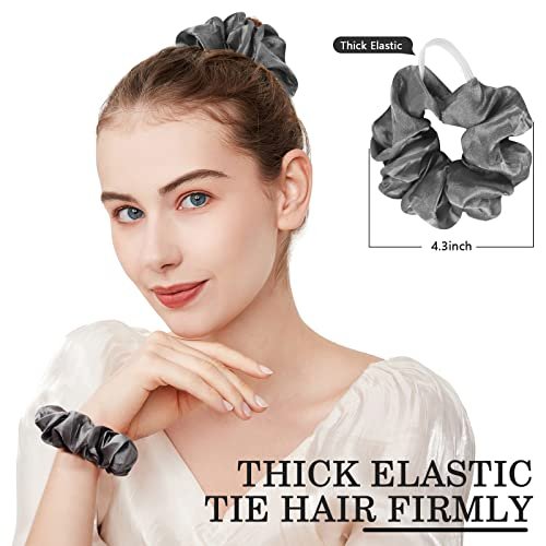 ADRIONE Satin Scrunchies for Women & Girls – 60 Pack Silk Scrunchies for Curly Hair, Gentle Ponytail Holders for Thick or Thin Hair - görsel 11
