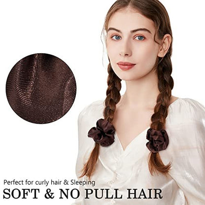 ADRIONE Satin Scrunchies for Women & Girls – 60 Pack Silk Scrunchies for Curly Hair, Gentle Ponytail Holders for Thick or Thin Hair