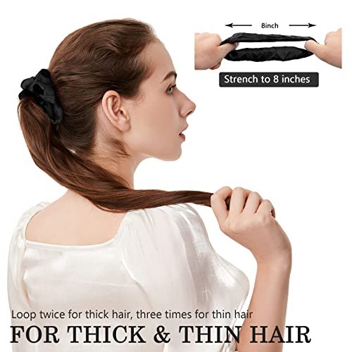 ADRIONE Satin Scrunchies for Women & Girls – 60 Pack Silk Scrunchies for Curly Hair, Gentle Ponytail Holders for Thick or Thin Hair - görsel 9
