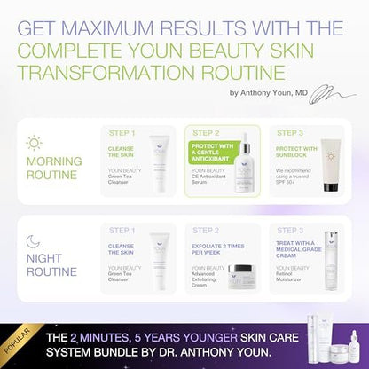 YOUN Beauty 20% Vitamin C Face Serum with Hyaluronic Acid, Ferulic Acid & Vitamin E | Antioxidant Serum for Skin Hydration, 60 ml Avelisse