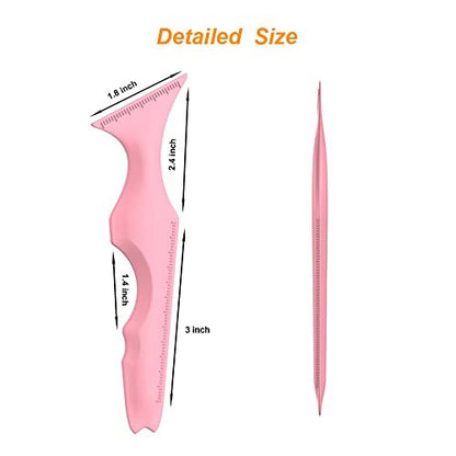 URGINO 5-in-1 Silicone Eyeliner Stencils - Reusable Winged Liner Guide for Beginners, Makeup Tool for Eyes, Eyebrows, Lips & Jawline (Dark Pink)