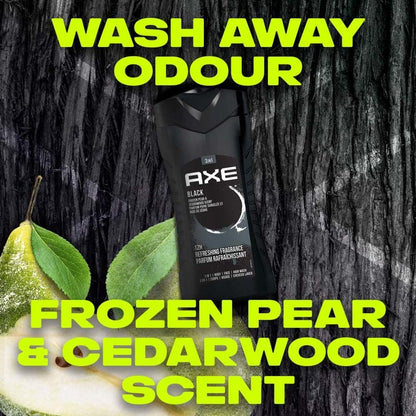 AXE Black Frozen Pear & Cedarwood 3-in-1 Body Wash, Face Wash & Hair Wash - 8.4 Fl Oz Avelisse