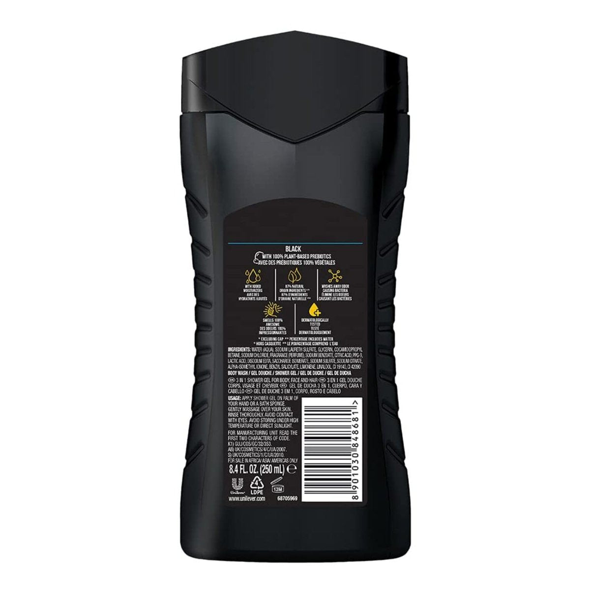 AXE Black Frozen Pear & Cedarwood 3-in-1 Body Wash, Face Wash & Hair Wash - 8.4 Fl Oz Avelisse