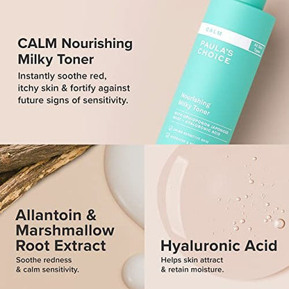 Paula's Choice Calm Nourishing Milky Toner for Sensitive Skin, Calms + Soothes Redness, Fragrance-Free, 4 Fl Oz Avelisse