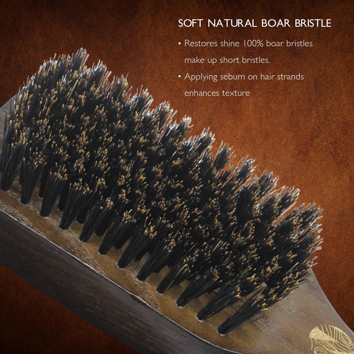 NORSEWOOD Boar Bristle Brush for Shine and Texture - Stiff Bristles for Medium Hair/Beards, Cleaning Brush Included Avelisse