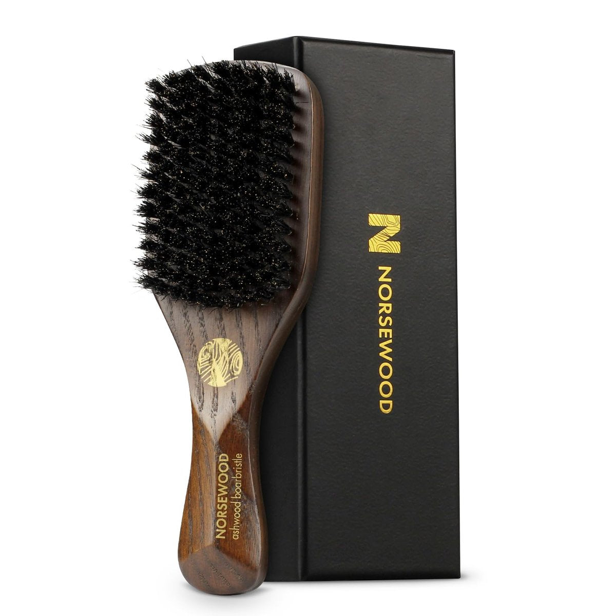 NORSEWOOD Boar Bristle Brush for Shine and Texture - Stiff Bristles for Medium Hair/Beards, Cleaning Brush Included Avelisse