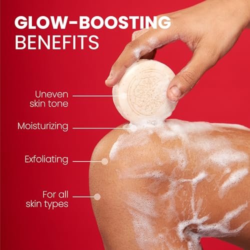 Koji White Kojic Acid Bump Eraser Body Scrub Soap for Exfoliation - Butt, Elbow, Underarm with Glutathione, Coenzyme Q10, Skin Brightening - Fade Dark Spots, Fine Lines and Wrinkles, 2.82 oz (2 Bars) Avelisse